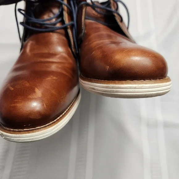 Thomas & Vine Men’s Leather Lace-up Boot Size 12 Brown with white soles - Picture 14 of 14